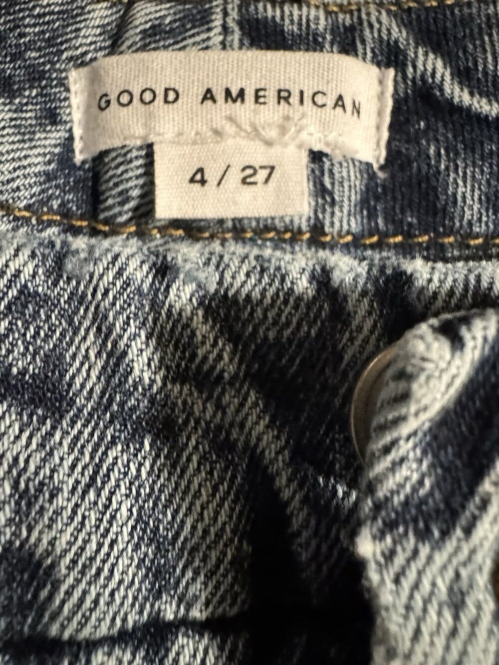 Good American Good Classic High Rise Skinny Fit Distressed Jeans Indigo 4/27 - Picture 5 of 6